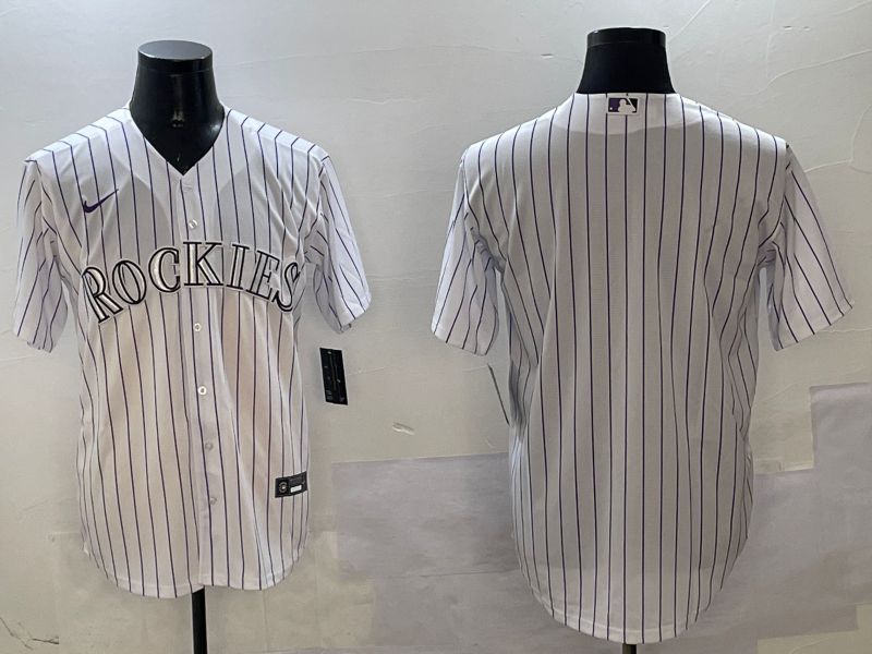 Men Colorado Rockies Blank White Stripe Game 2025 Nike MLB Jersey style 1->colorado rockies->MLB Jersey